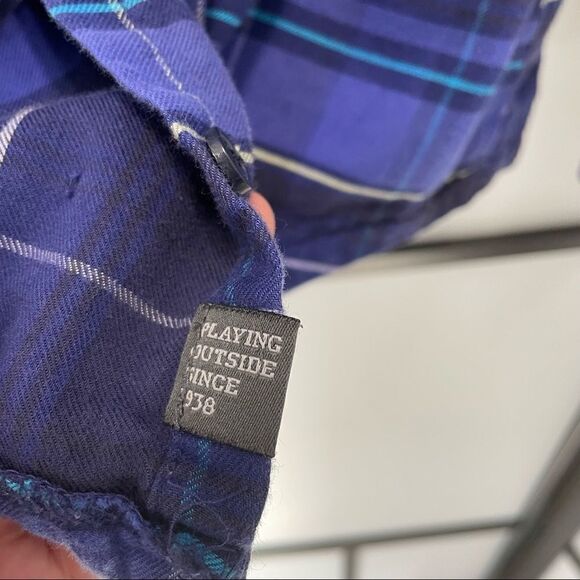 [xl] Columbia Women’s Purple Blue & White Plaid Long Sleeve Button Down Shirt - Picture 10 of 14